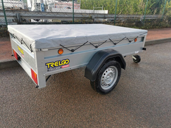 TRELGO Gepäckanhänger mit Stützrad und flacher Plane