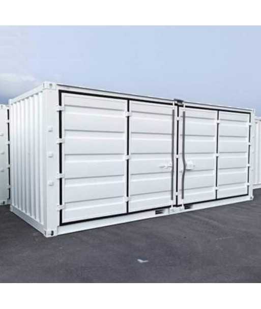 Weißer 20-Fuß-Container mit offenem Seitenzugang