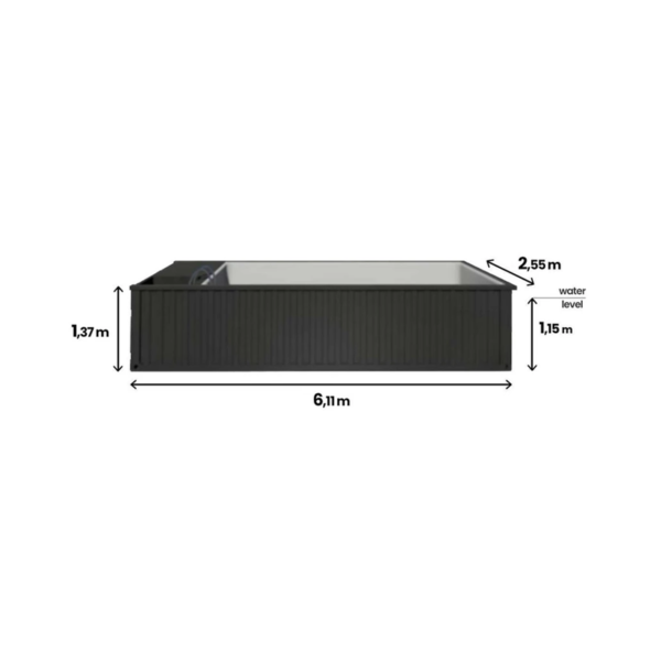 Gebrauchsfertiger Containerpool (6,2 m x 2,5 m), Komfortpaket